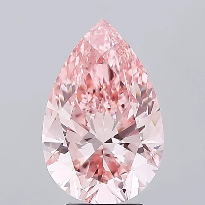 4.51ct Pear Lab Grown Diamond (Colour Fancy Vivid Pink, Clarity VS1, IGI Certified)