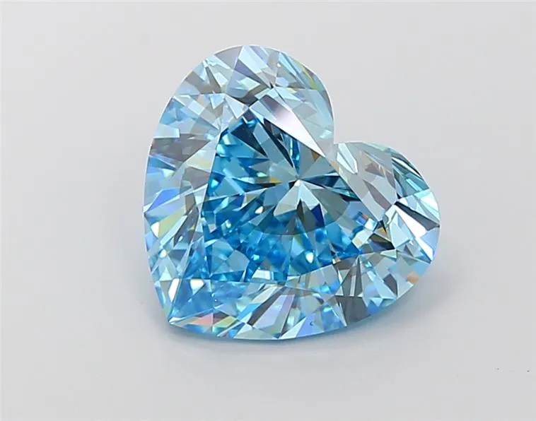 4.52ct Heart Lab Grown Diamond (Colour Fancy Vivid Blue, Clarity SI1, IGI Certified)