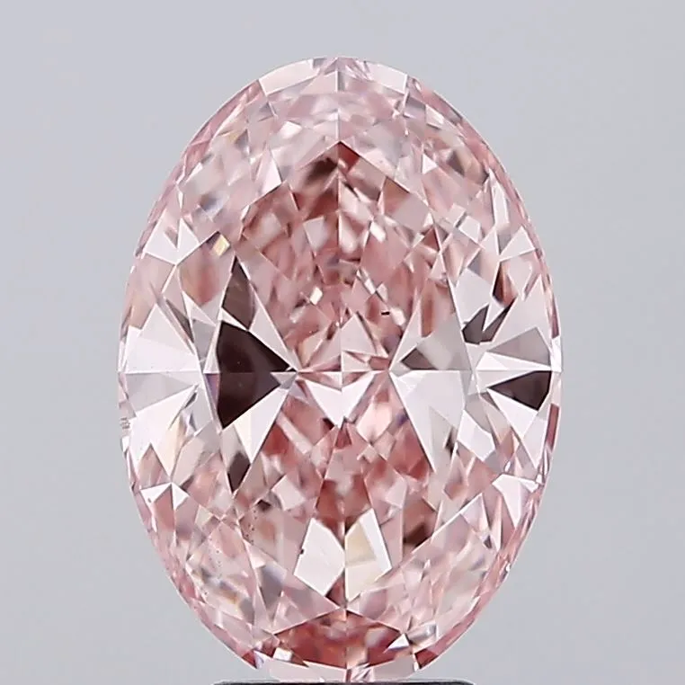 4.55ct Oval Lab Grown Diamond (Colour Fancy Vivid Pink, Clarity VS2, IGI Certified)