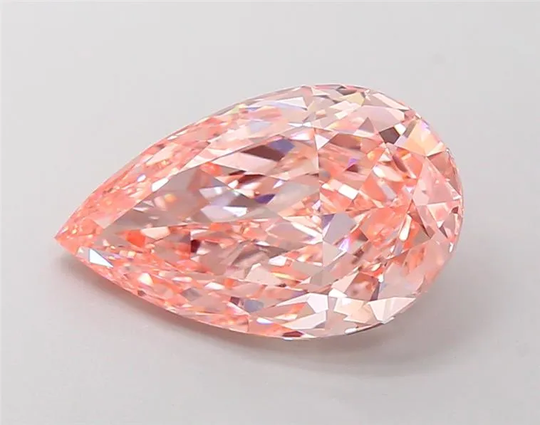 4.56ct Pear Lab Grown Diamond (Colour Fancy Vivid Pink, Clarity VVS2, IGI Certified)