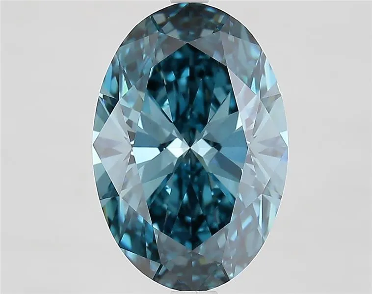 4.60ct Oval Lab Grown Diamond (Colour Fancy Vivid Blue, Clarity VVS2, IGI Certified)