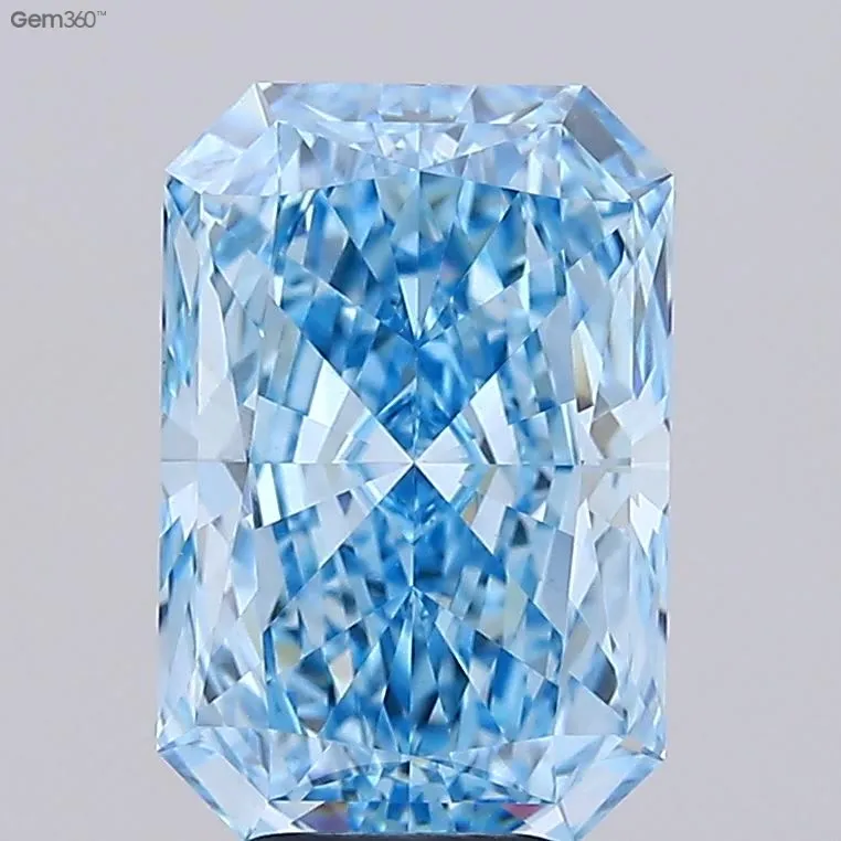 4.93ct Radiant Lab Grown Diamond (Colour Fancy Vivid Blue, Clarity VVS2, IGI Certified)