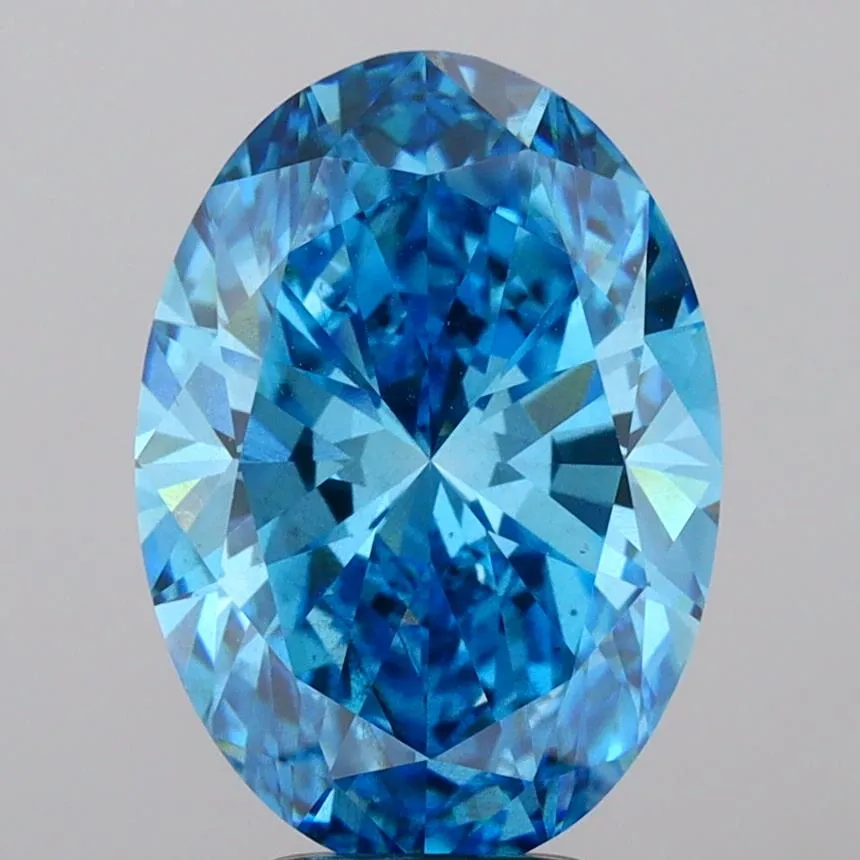 5.00ct Oval Lab Grown Diamond (Colour Fancy Vivid Blue, Clarity SI1, IGI Certified)