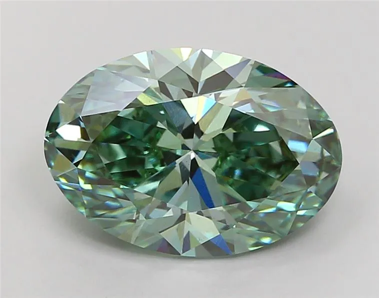 5.02ct Oval Lab Grown Diamond (Colour Fancy Vivid Green, Clarity VS1, IGI Certified)