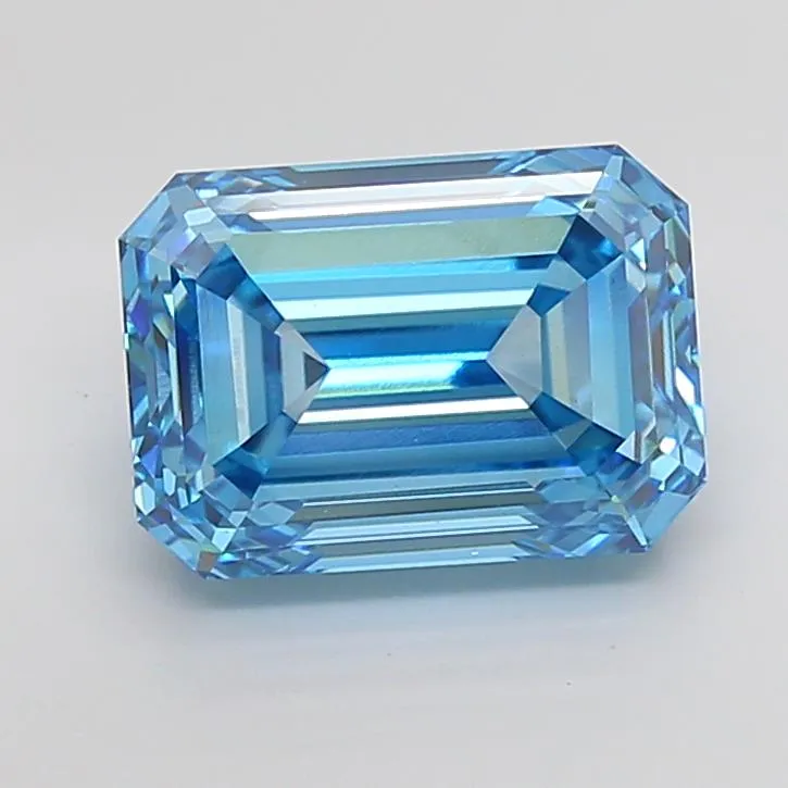 5.04ct Emerald Lab Grown Diamond (Colour Fancy Vivid Blue, Clarity VVS2, IGI Certified)