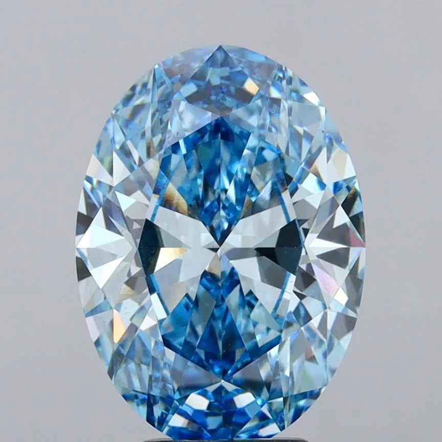 5.05ct Oval Lab Grown Diamond (Colour Fancy Vivid Blue, Clarity VS1, IGI Certified)