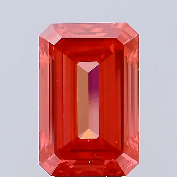 5.06ct Emerald Lab Grown Diamond (Colour Fancy Vivid Red, Clarity VS2, IGI Certified)