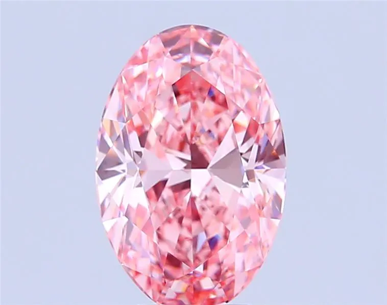 5.06ct Oval Lab Grown Diamond (Colour Fancy Vivid Pink, Clarity VVS2, IGI Certified)