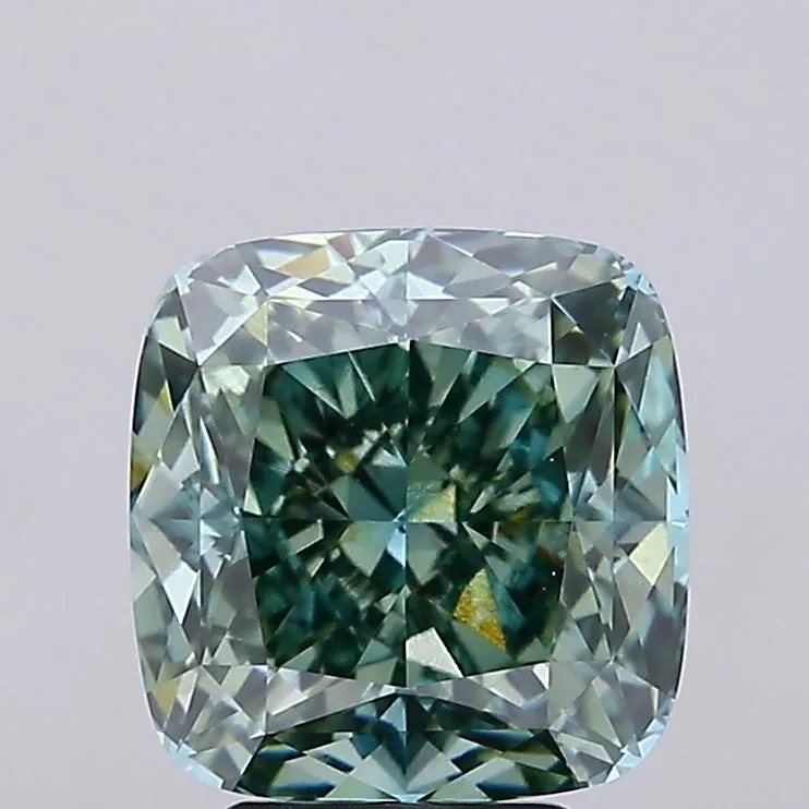 5.07ct Cushion modified Lab Grown Diamond (Colour Fancy Vivid Green, Clarity VS1, IGI Certified)