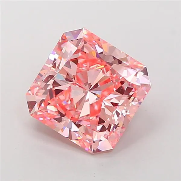 5.07ct Square radiant Lab Grown Diamond (Colour Fancy Vivid Pink, Clarity VS1, IGI Certified)