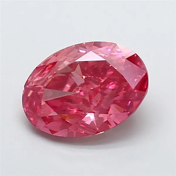 5.09ct Oval Lab Grown Diamond (Colour Fancy Vivid Pink, Clarity VS2, IGI Certified)