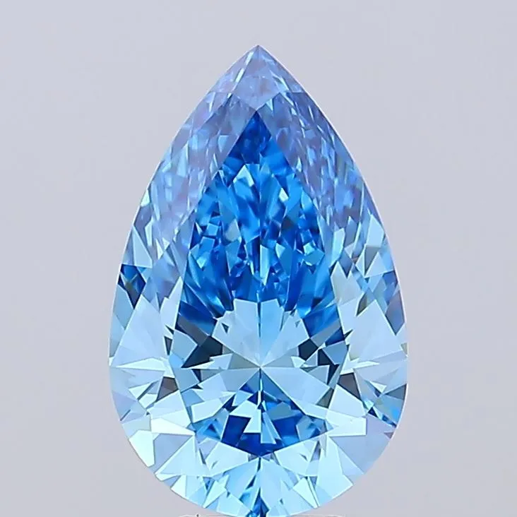 5.09ct Pear Lab Grown Diamond (Colour Fancy Vivid Blue, Clarity VVS2, IGI Certified)