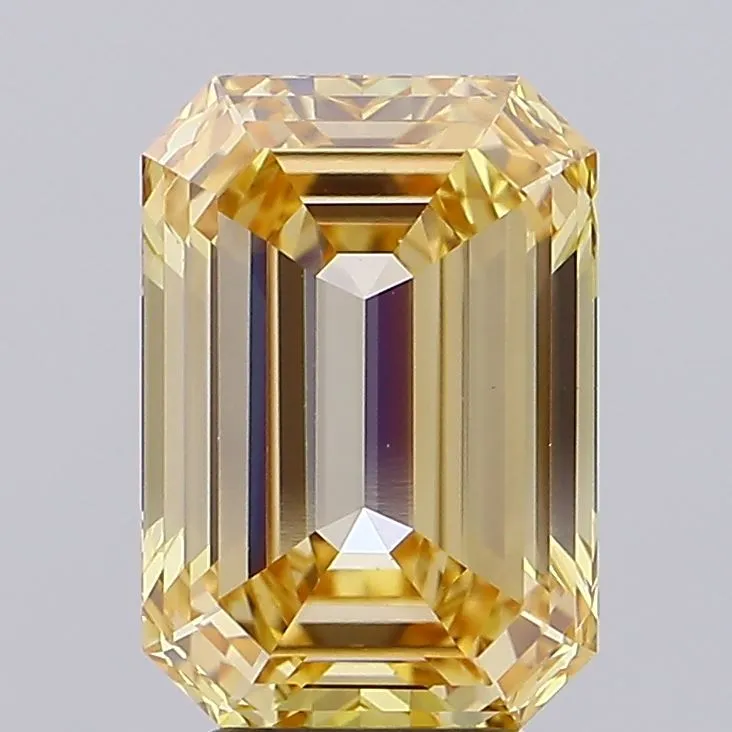 5.10ct Emerald Lab Grown Diamond (Colour Fancy Yellow, Clarity VS1, Uncertified)