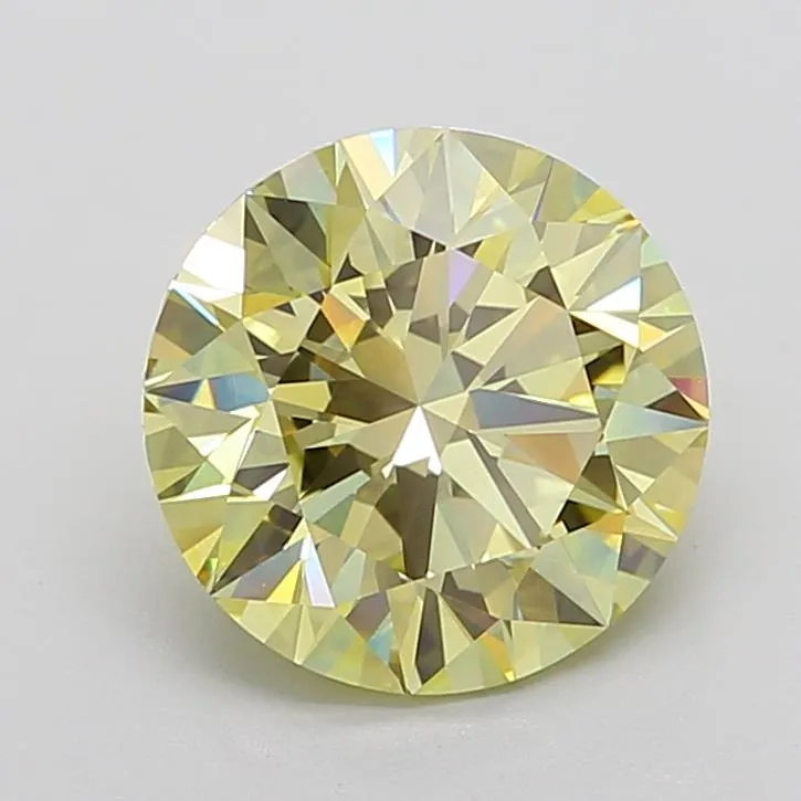 5.21ct Round Lab Grown Diamond (Colour Fancy Yellow, Clarity VS2, Cut EX, IGI Certified)