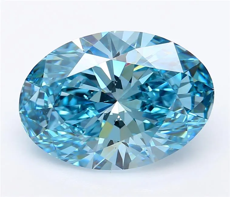 5.30ct Oval Lab Grown Diamond (Colour Fancy Vivid Blue, Clarity VVS1, IGI Certified)
