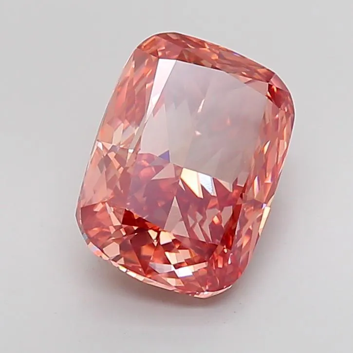 5.51ct Cushion modified Lab Grown Diamond (Colour Fancy Vivid Brownish Pink, Clarity VS1, IGI Certified)