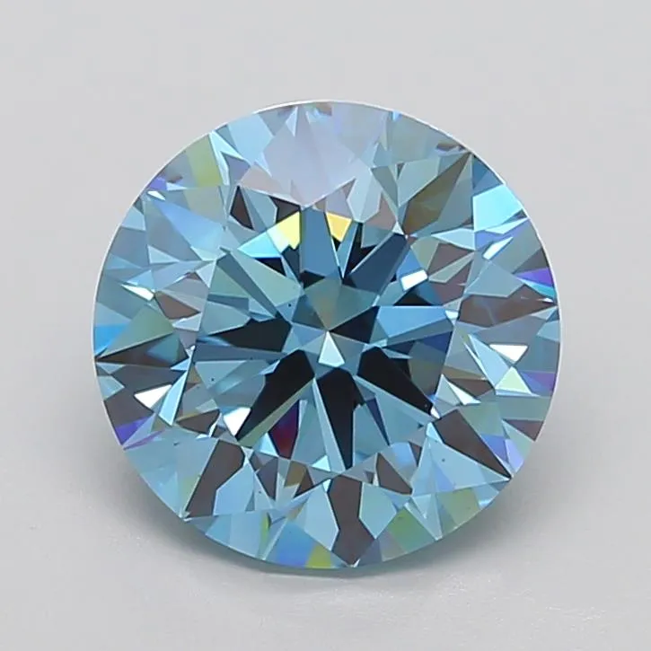 5.52ct Round Lab Grown Diamond (Colour Fancy Vivid Blue, Clarity VS1, Cut ID, IGI Certified)
