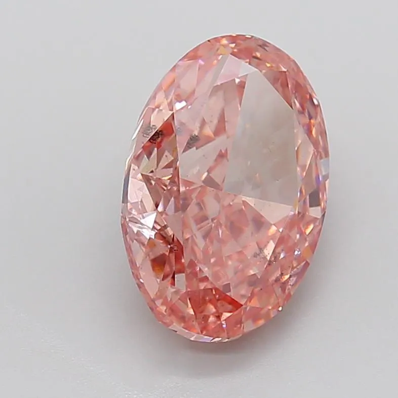 5.65ct Oval Lab Grown Diamond (Colour Fancy Vivid Brownish Pink, Clarity SI2, IGI Certified)