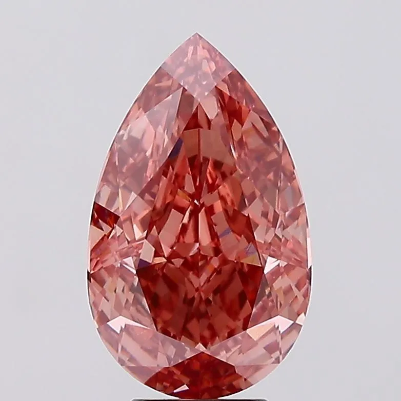 6.00ct Pear Lab Grown Diamond (Colour Fancy Vivid Brownish Pink, Clarity VVS2, IGI Certified)
