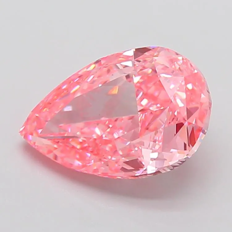 6.02ct Pear Lab Grown Diamond (Colour Fancy Vivid Pink, Clarity VS1, IGI Certified)