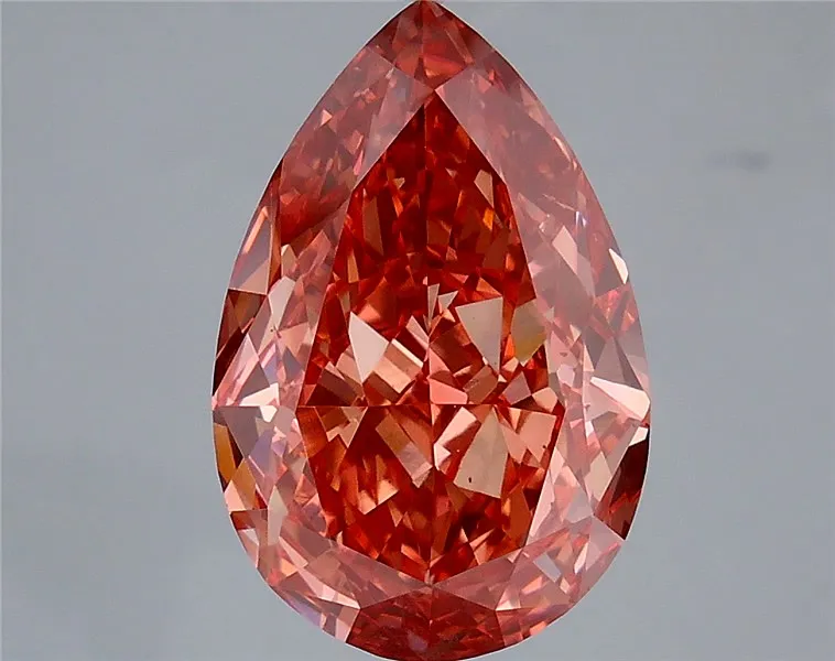 6.03ct Pear Lab Grown Diamond (Colour Fancy Vivid Red, Clarity VS1, IGI Certified)