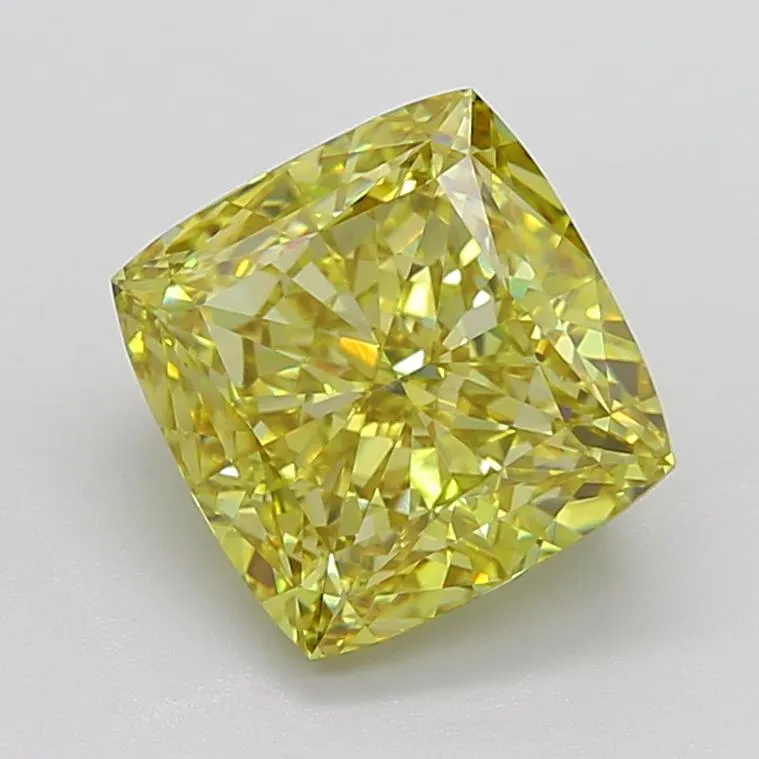 6.06ct Cushion modified Lab Grown Diamond (Colour Fancy Intense Yellow, Clarity VS1, IGI Certified)