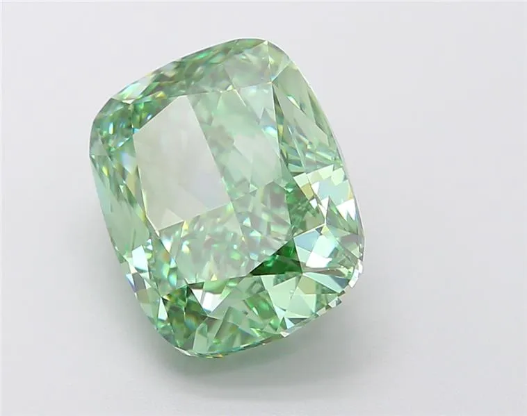 6.08ct Cushion modified Lab Grown Diamond (Colour Fancy Vivid Green, Clarity VVS1, IGI Certified)