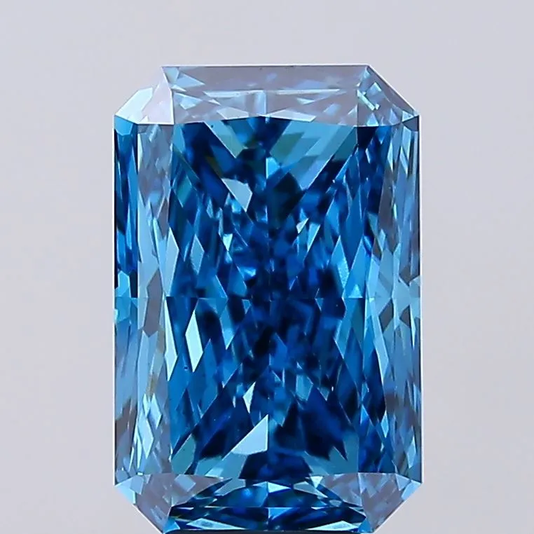 6.14ct Radiant Lab Grown Diamond (Colour Fancy Vivid Blue, Clarity VS2, IGI Certified)