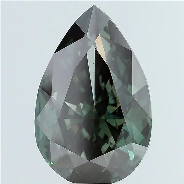 6.16ct Pear Lab Grown Diamond (Colour Fancy Deep Green, Clarity VS2, IGI Certified)
