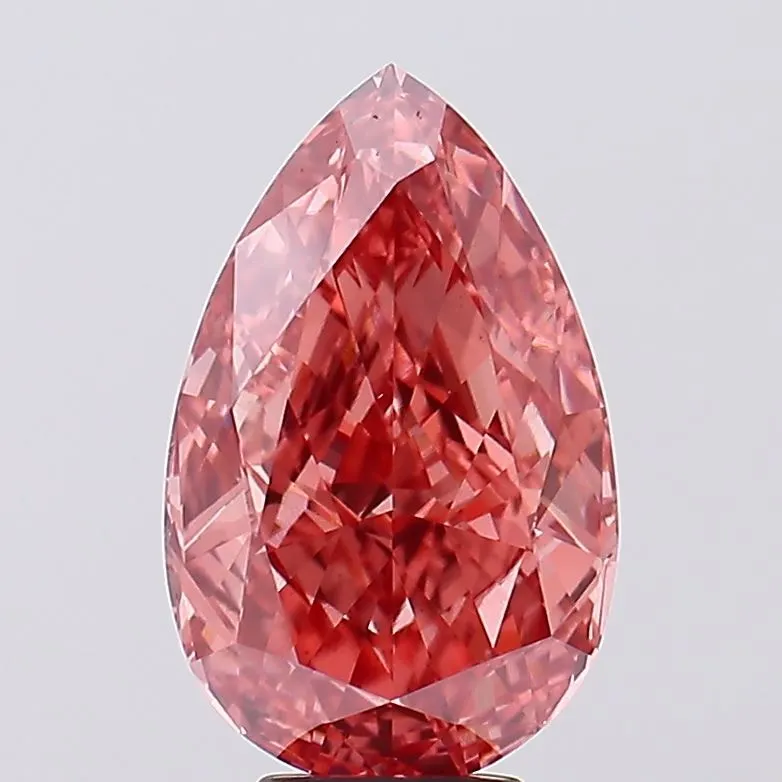 6.42ct Pear Lab Grown Diamond (Colour Fancy Vivid Pink, Clarity VS1, IGI Certified)