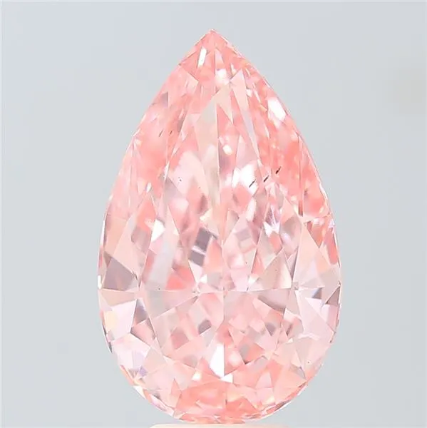 6.51ct Pear Lab Grown Diamond (Colour Fancy Vivid Pink, Clarity VS2, IGI Certified)