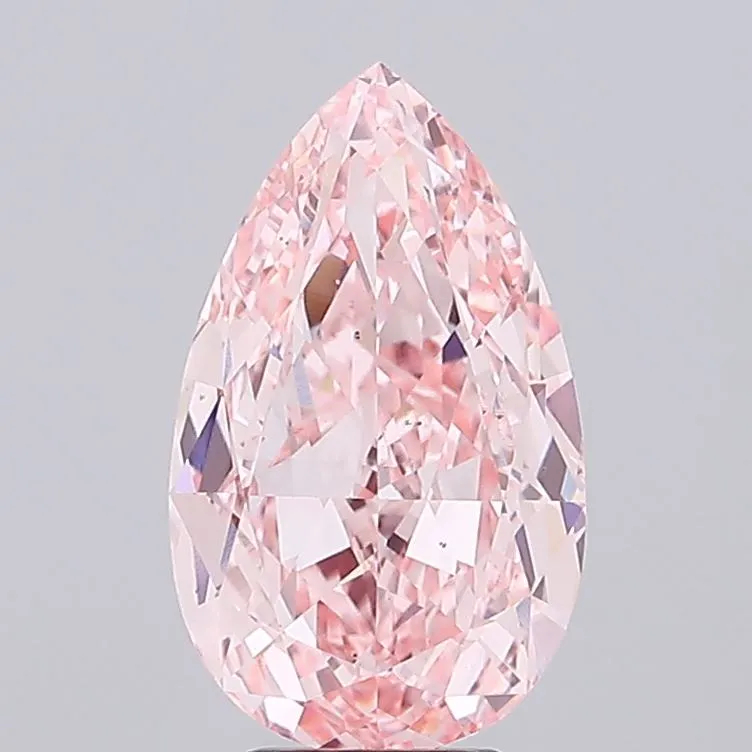 6.54ct Pear Lab Grown Diamond (Colour Fancy Vivid Pink, Clarity VS2, IGI Certified)