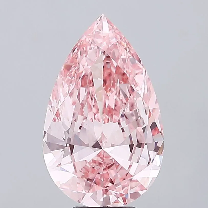 7.00ct Pear Lab Grown Diamond (Colour Fancy Vivid Pink, Clarity VS1, IGI Certified)
