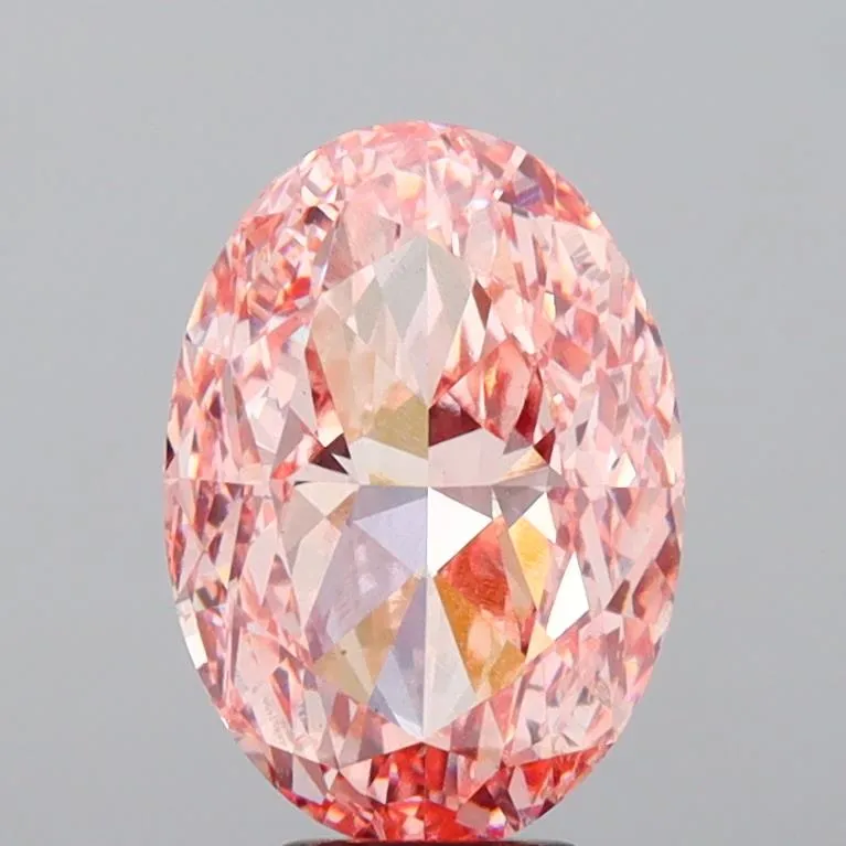 7.03ct Oval Lab Grown Diamond (Colour Fancy Vivid Pink, Clarity VS1, IGI Certified)