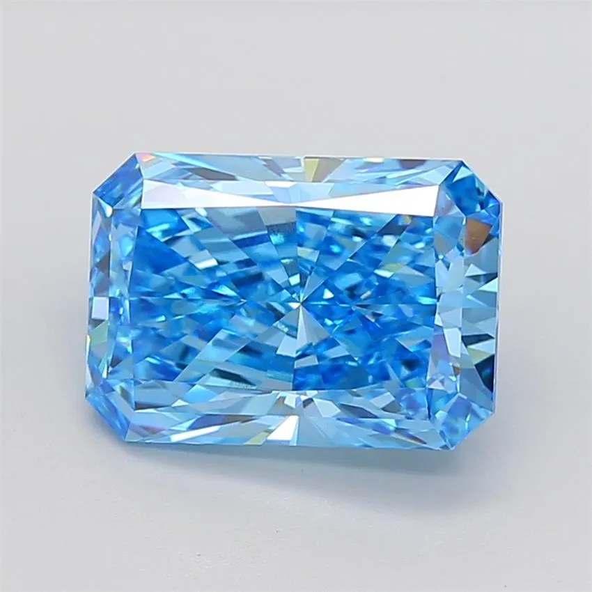 7.04ct Radiant Lab Grown Diamond (Colour Fancy Vivid Blue, Clarity VVS2, IGI Certified)