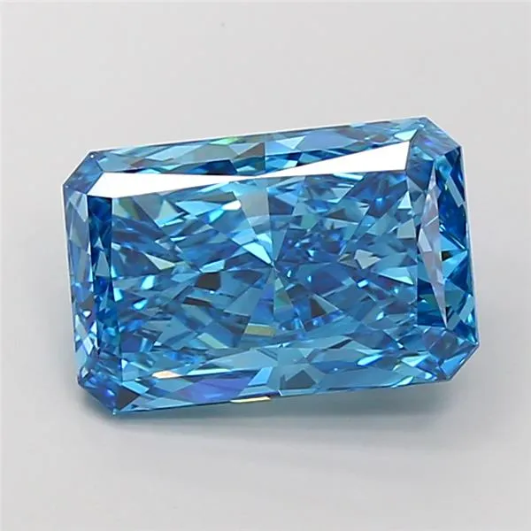 7.04ct Radiant Lab Grown Diamond (Colour Fancy Vivid Blue, Clarity VVS2, IGI Certified)
