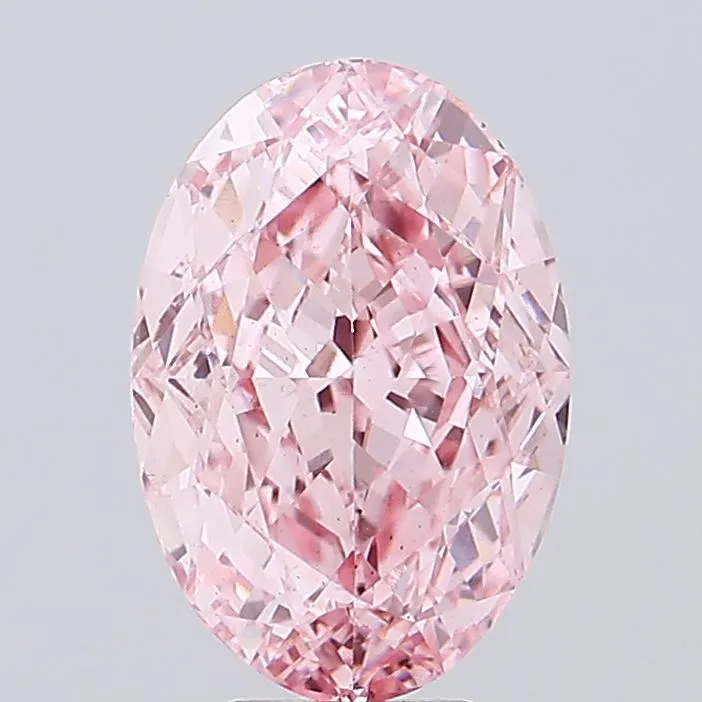 7.08ct Oval Lab Grown Diamond (Colour Fancy Vivid Pink, Clarity VS2, IGI Certified)
