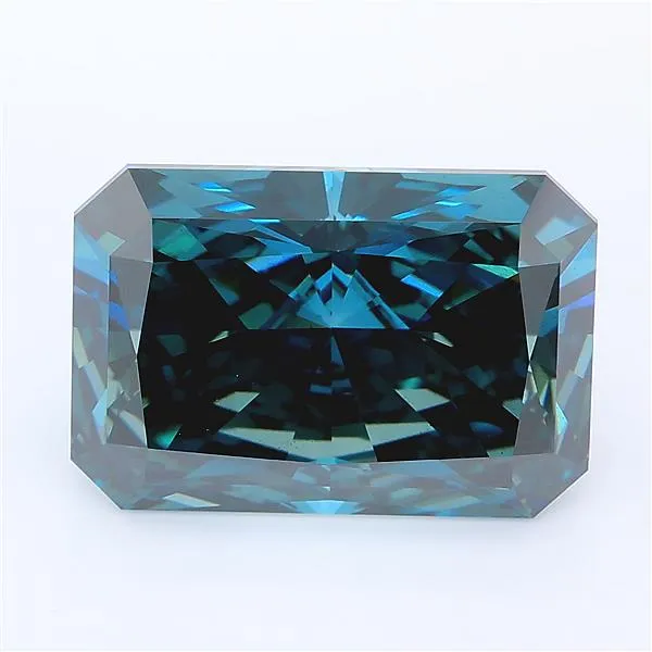 7.26ct Radiant Lab Grown Diamond (Colour Fancy Deep Blueish Green, Clarity VS2, IGI Certified)