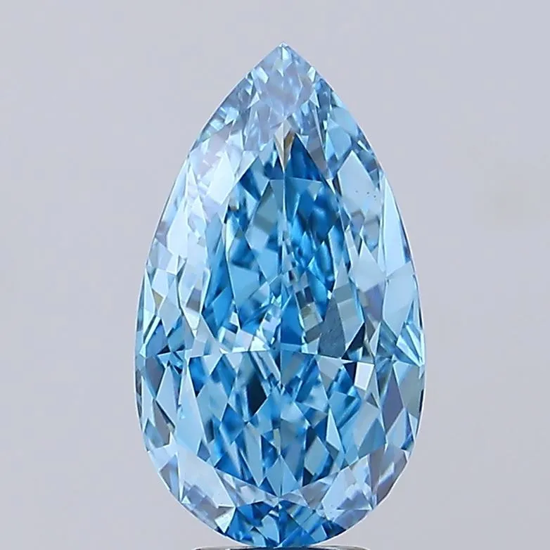 7.34ct Pear Lab Grown Diamond (Colour Fancy Vivid Blue, Clarity VVS2, IGI Certified)