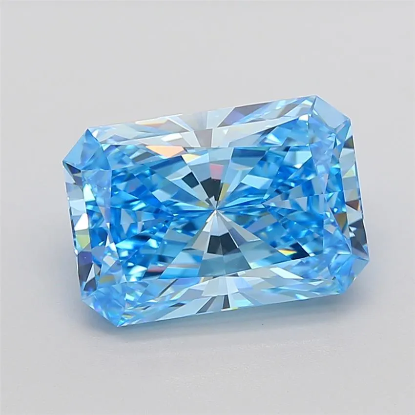 7.58ct Radiant Lab Grown Diamond (Colour Fancy Vivid Blue, Clarity VVS2, IGI Certified)