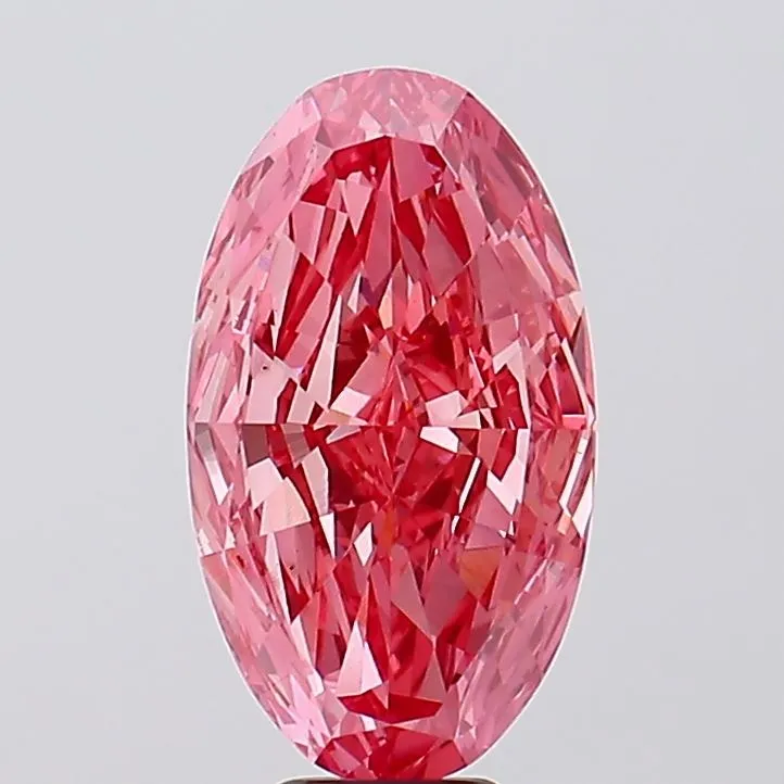 8.03ct Oval Lab Grown Diamond (Colour Fancy Vivid Pink, Clarity VS2, IGI Certified)