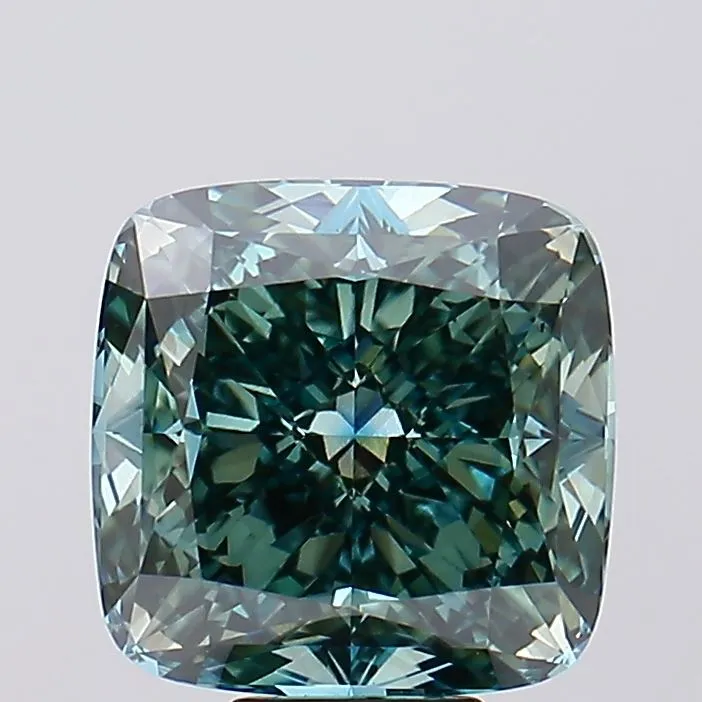 8.09ct Cushion modified Lab Grown Diamond (Colour Fancy Vivid Green, Clarity VS2, IGI Certified)