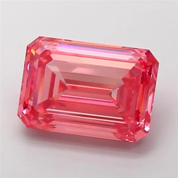 8.11ct Emerald Lab Grown Diamond (Colour Fancy Vivid Pink, Clarity VVS2, IGI Certified)