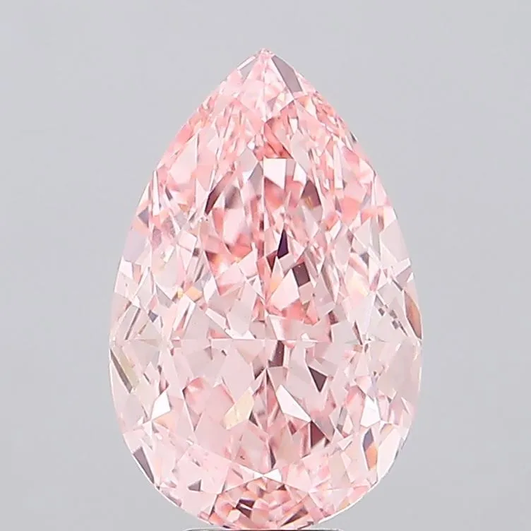9.13ct Pear Lab Grown Diamond (Colour Fancy Vivid Pink, Clarity VS1, IGI Certified)