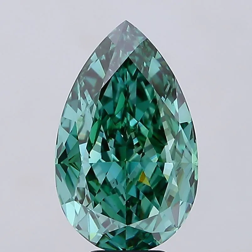 9.17ct Pear Lab Grown Diamond (Colour Fancy Vivid Green, Clarity VS1, IGI Certified)