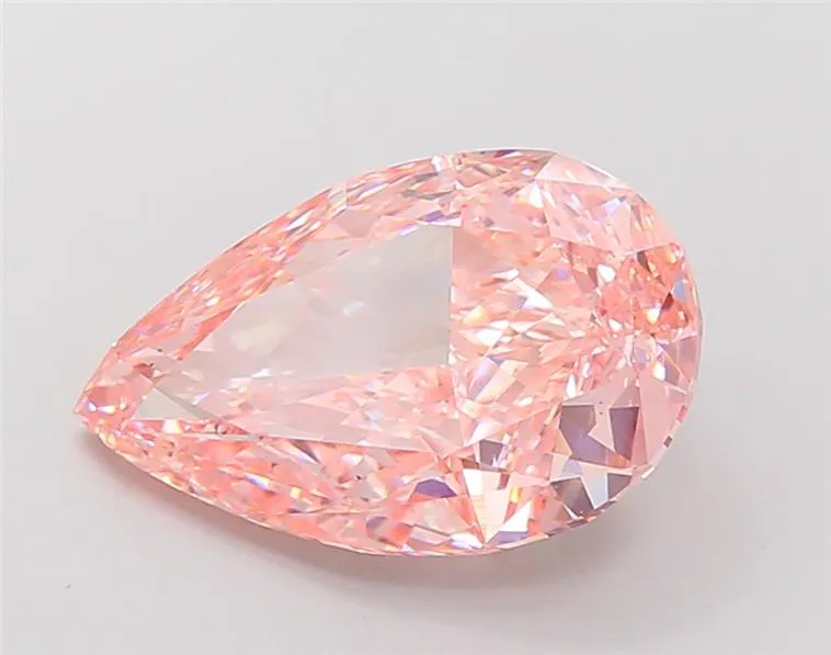9.18ct Pear Lab Grown Diamond (Colour Fancy Vivid Pink, Clarity VS2, IGI Certified)