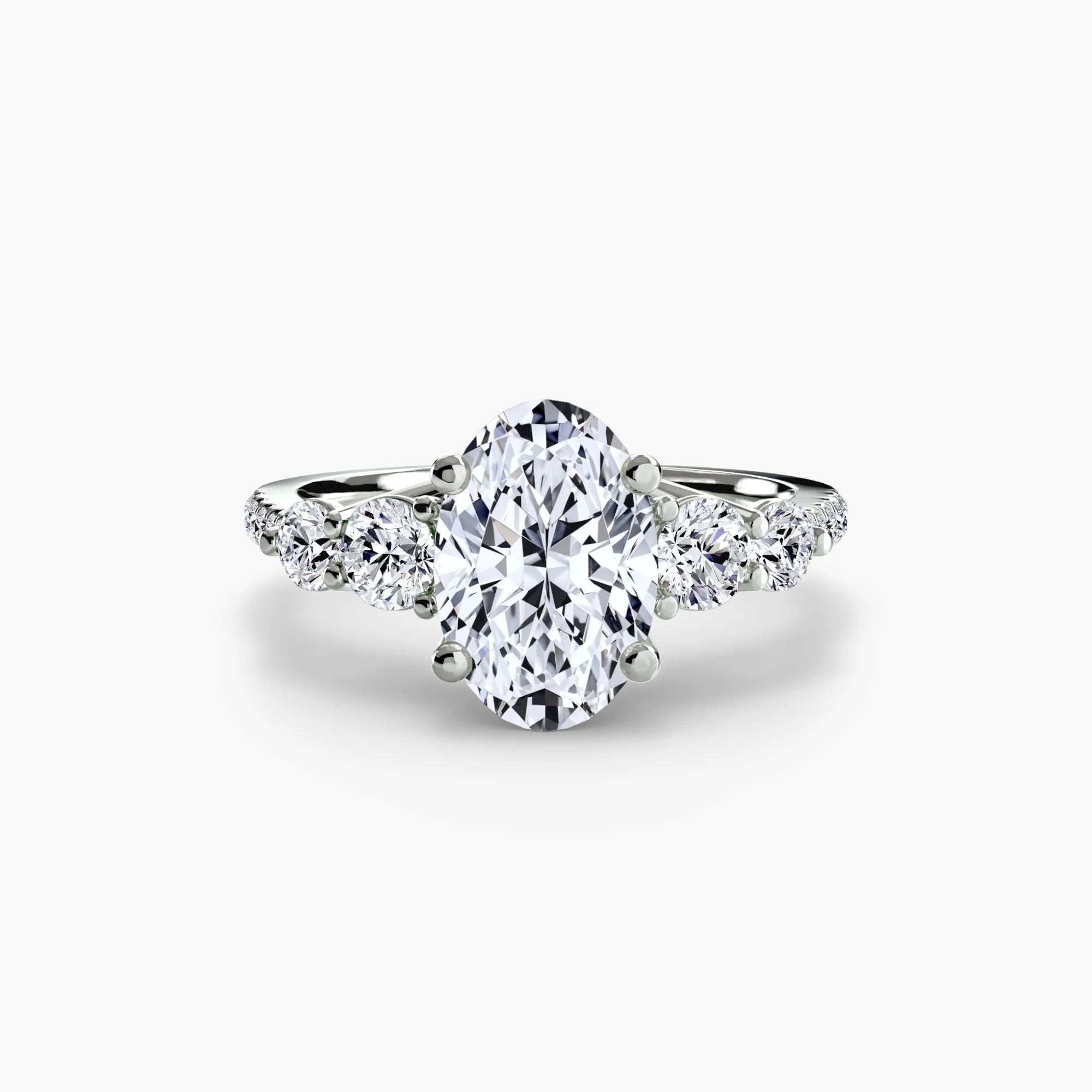 Five Stone Ring with Pavé Band - Image 35