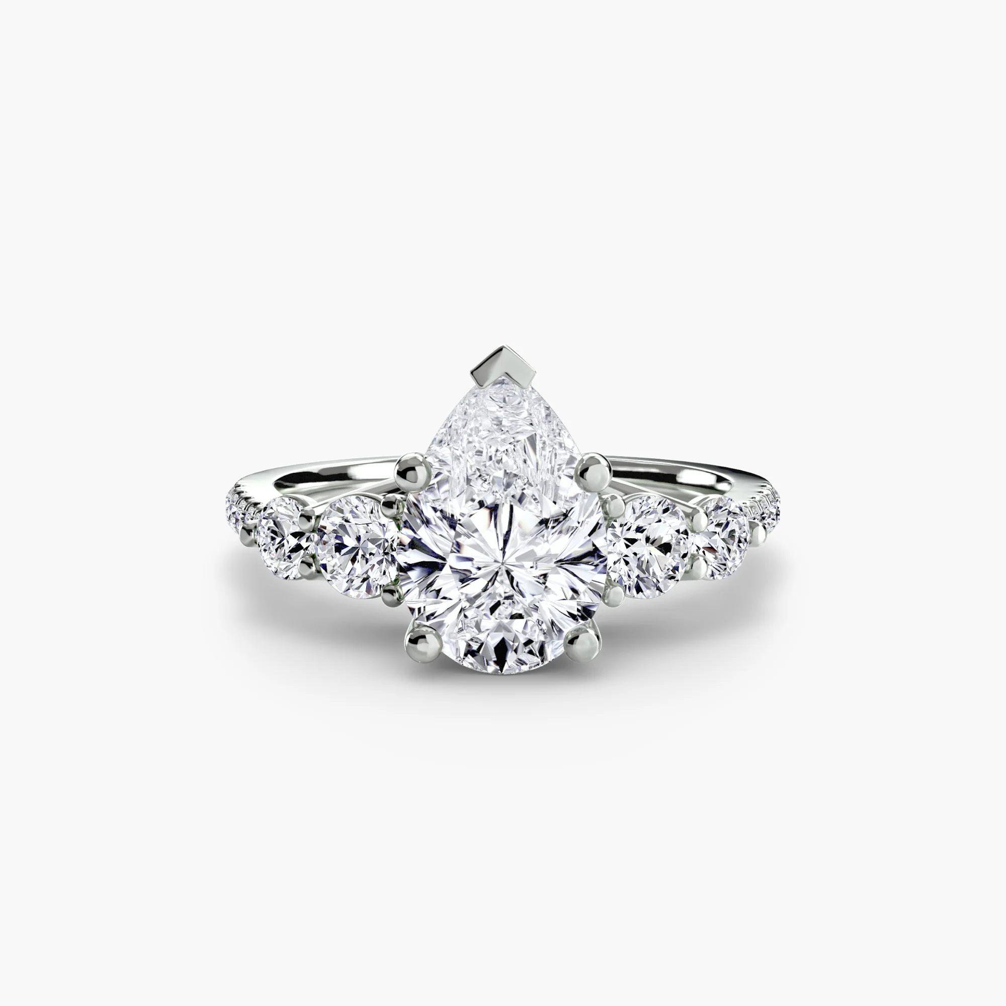 Five Stone Ring with Pavé Band - Image 6