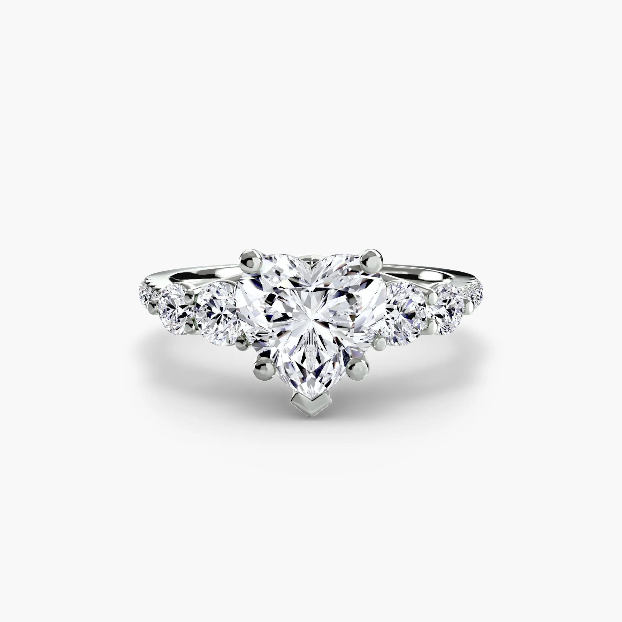 Five Stone Ring with Pavé Band - Image 8