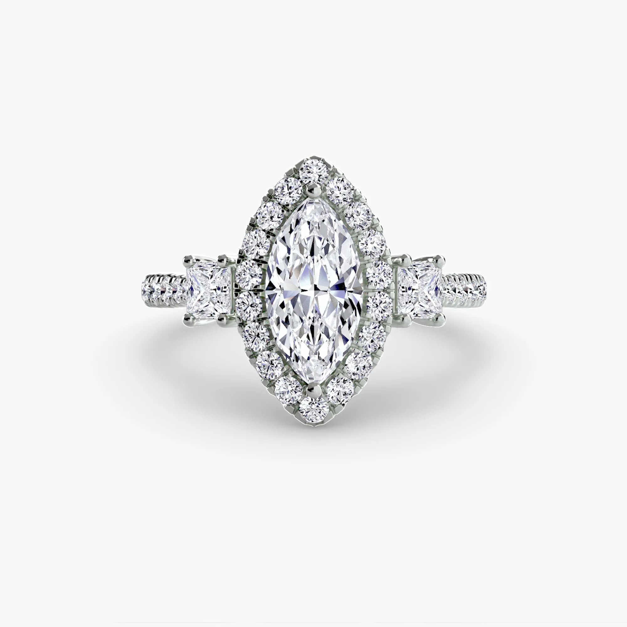 Three-Stone Ring with Halo 2 - Image 101